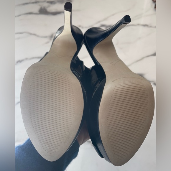 Enzo Angiolini Black Patent Platform Slingbacks unworn - Picture 9 of 12